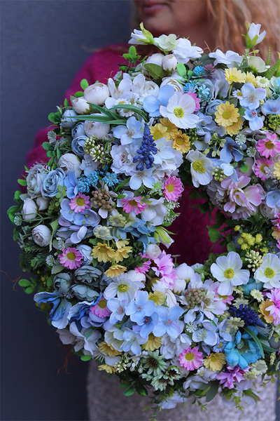 Wiosenna Bajka 2, dekoracyjny wianek na drzwi