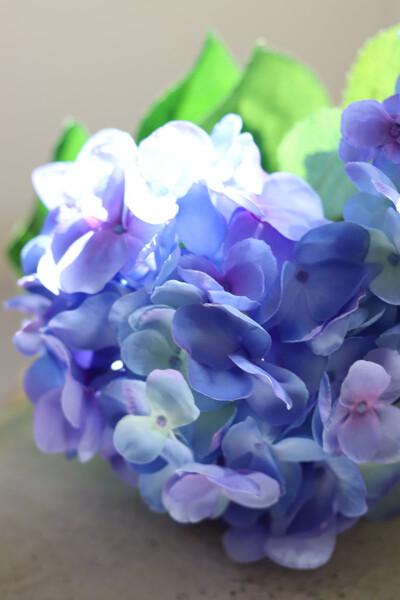 Hortensja Blue, sztuczna niebieska hortensja, gałązka