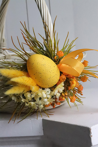 Żółte Jajo, dekorowany koszyczek wielkanocny