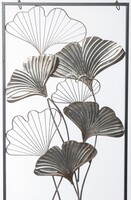 Ginko Silver, srebrny decor ścienny z miłorzębem, wym.100x50x3cm 