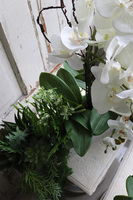 dekoracja w stretchu sukulenty ze storczykiem, Andżelika Saute, wym.64x65cm