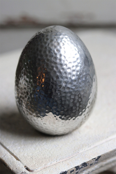 Easter Silverro, dekoracja wielkanocna / figurka jajo / jajo, wym.15x11x11cm