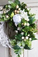 Abril 2, biały asymetryczny wianek, śr.38cm 