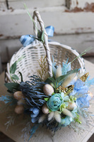 Blue Easter, dekorowany koszyczek wielkanocny, wys.28cm