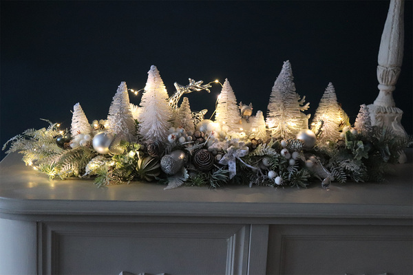 Dużo Śniegu LED, świąteczny zimowy stroik