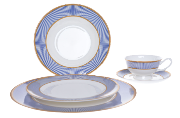  komplet obiadowy dla 6 osób, 30elementów, Delia Gold&Blue