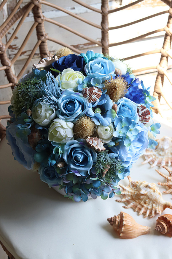 kompozycja marynistyczna z muszlami, Moko Oceania White, wym.29x22cm 