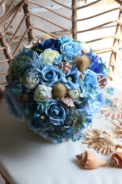 kompozycja marynistyczna z muszlami, Moko Oceania White, wym.29x22cm 