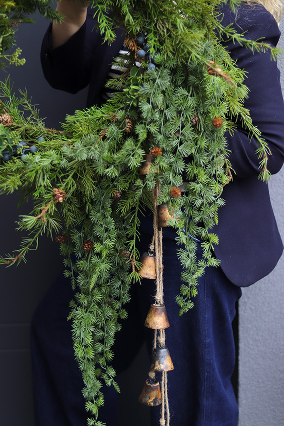 Zima w Modrzewiach, zimowy wianek na drzwi