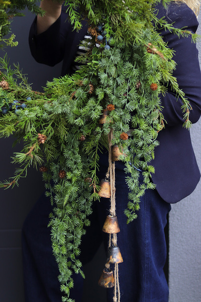 Zima w Modrzewiach, zimowy wianek na drzwi