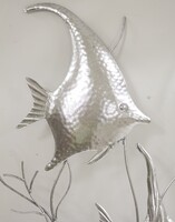 efektowny decor ścienny, Srebrne Ryby, wym.83.5x40cm