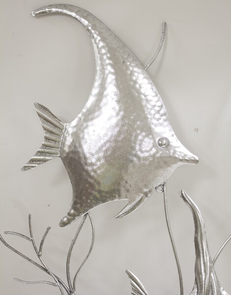 efektowny decor ścienny, Srebrne Ryby, wym.83.5x40cm