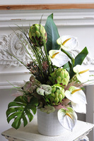 Terene Anturium, kompozycja kwiatowa z proteą