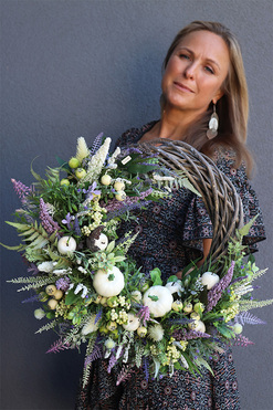 wianek ozdobny Lawenda&Dynia, wym.43cm 