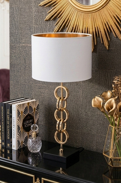 Chain White, elegancka lampa stołowa glamour, wys.55cm 