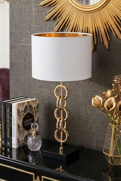 Chain White, elegancka lampa stołowa