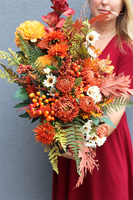 Clemente Orange, komplet dekoracji nagrobnych, kompozycja w misie + bukiet