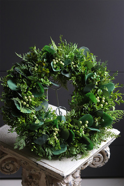 Amazonia Green House, zielony wianek z eukaliptusem, śr.40cm 