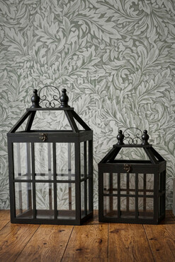 Colette Noir, drewniany lampion latarenka, kpl.2szt, wys.57/38cm 