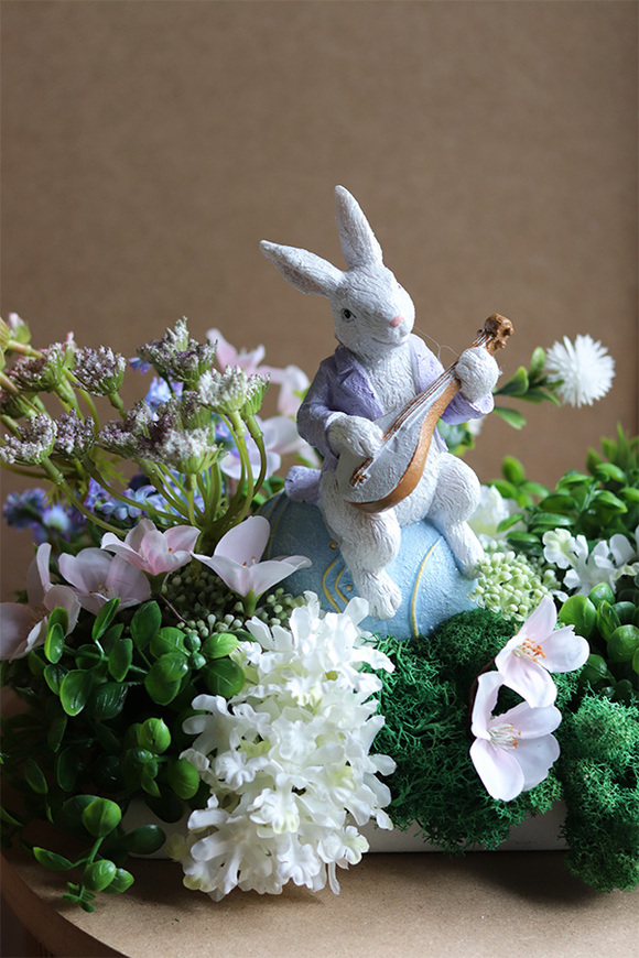 Zajączek Sama Słodycz 2, pastelowy stroik wielkanocny