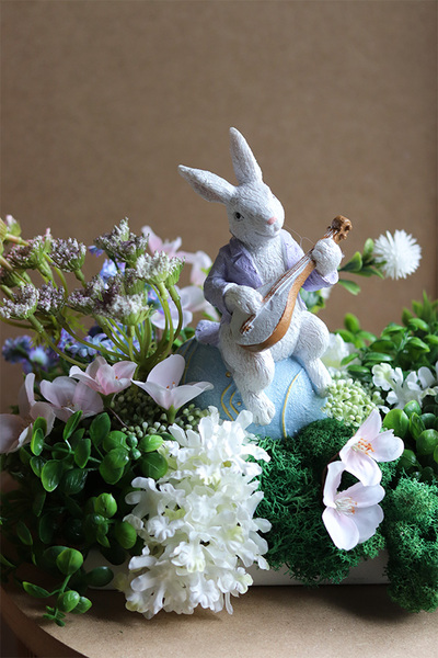 Zajączek Sama Słodycz 2, pastelowy stroik wielkanocny