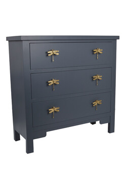 Dragonfly, komoda z trzema szufladami, szara, wym.78x30x78cm