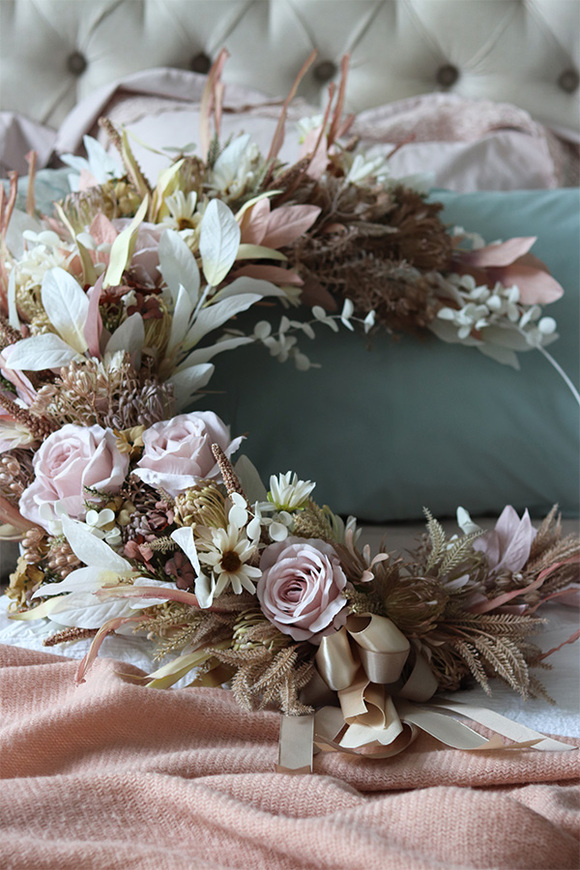 Subtelle Carmello, wianek boho na obręczy, rozp.80cm