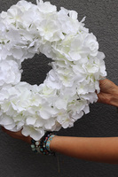 Hortensje Białe, wianek na drzwi lub stół, śr.30cm