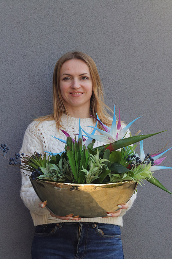  Strelicja Laos Blue, dekoracja kwiatowa do wnęki