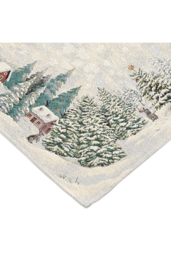 Szaraczki, świąteczny obrus gobelinowy