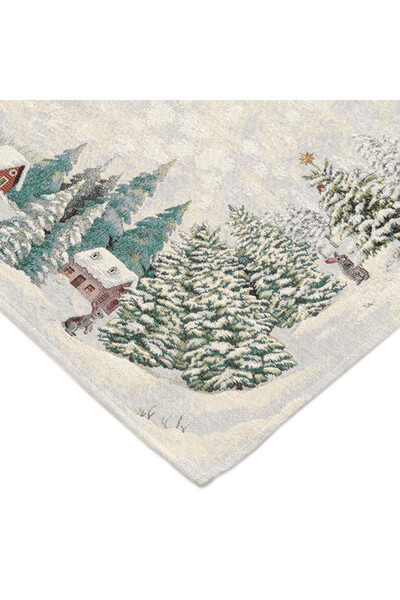 Szaraczki, świąteczny obrus gobelinowy