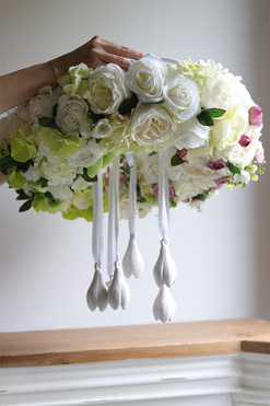  Caryca Green&Violet, podwieszany wianek sufitowy, śr.50cm