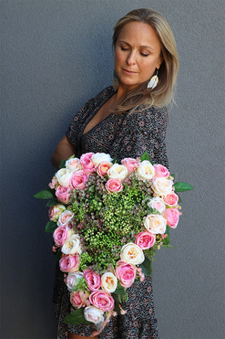 kompozycja nagrobna, Serce Berino, wym.17x50x33cm 