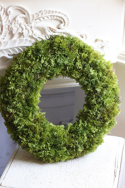 Mech, nowoczesny zielony wianek, śr.40cm