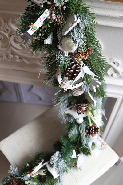 Scandi Silver, świąteczna girlanda LED na kominek