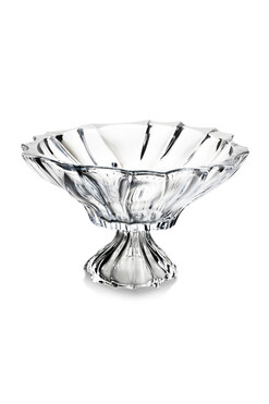 Chamomile Crystal, szklana patera na nodze, wym.20x32cm