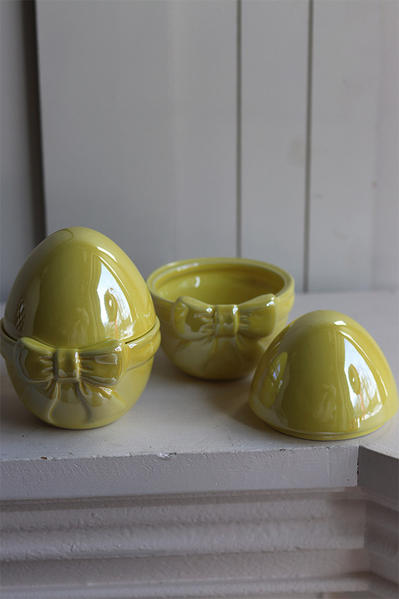 Yellow Easter, pojemnik ceramiczny jajko