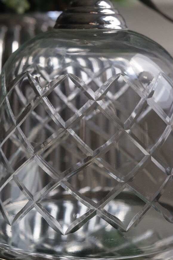 patera na nodze z kloszem, Lux Villa Silver Glamour