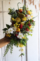 czerwono-żółta kompozycja z owocami, Strawberry Jazz, wym.19x38cm 