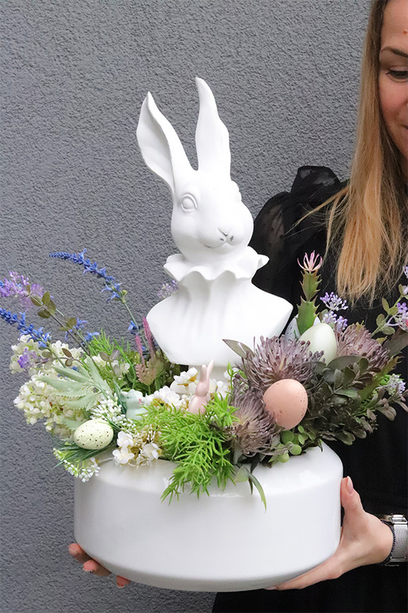 Zając Elegant Gaina, stroik wielkanocny z zajączkiem