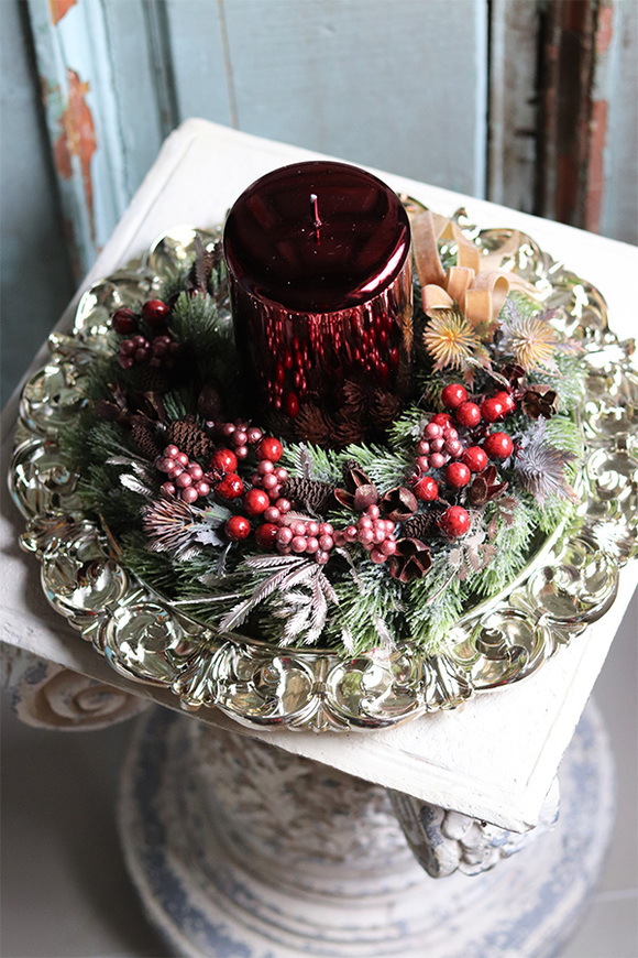 Bordonata, wianek / stroik dekoracyjny, śr.28cm 