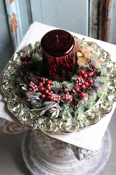 Bordonata, wianek / stroik dekoracyjny, śr.28cm 