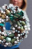 Cukierek, turkusowy wianek świąteczny, śr.28cm