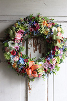 elegancki wianek na drzwi, Kolorowe Lato 3, śr.38cm 