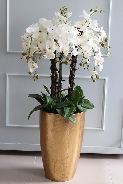 elegancka metalowa donica 1 szt., Złota Bajka, C, wym.46.5x28.5x28.5cm