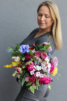 Folk A, barwny bukiet kwiatowy do ręki, dł.45cm