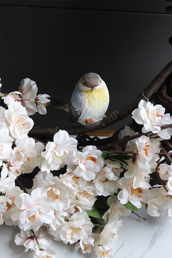 Ptaszek na Jabłoni, wiosenny wianek dekoracyjny