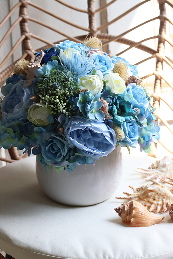 kompozycja marynistyczna z muszlami, Moko Oceania White, wym.29x22cm 