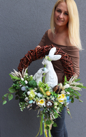uroczy wielkanocny wianek, Zajęcza Rodzinka 2, śr.49cm