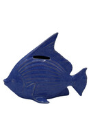 figurka ceramiczna marynistyczna Ryba - Skarbonka C, granat, wym.17x8.5x14cm